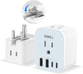 US to India Travel Plug Adapter, Foldable India Power Adapter by DIWILI
