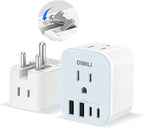 US to India Travel Plug Adapter, Foldable India Power Adapter by DIWILI