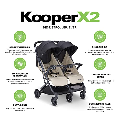 Kooper X2 Lightweight Travel Double Stroller (Kooper X2 Double / Sand)