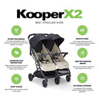 Kooper X2 Lightweight Travel Double Stroller (Kooper X2 Double / Sand)