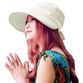 Sun Hats for Women with UV Protection Wide Brim Sun Hat Visor Summer Beach Outdoor Foldable Womens Caps Beige (One Size-Medium / Beige)