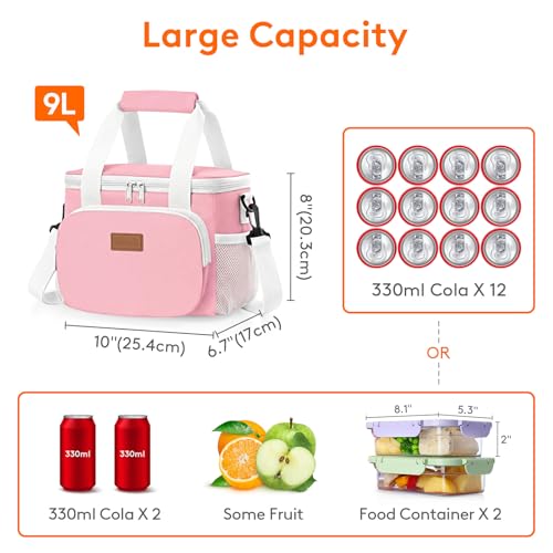 Insulated Lunch Box for Men (Light Pink / Medium(9L))