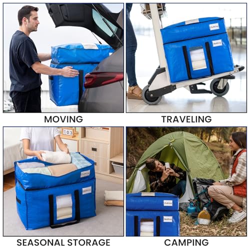 2 Tier Moving Bags (Blue / 4 Large- 2 Tier)