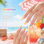 Beetles Neon Gel Nail Polish Set (A - Yellow Blue Pink | Sunstripe)