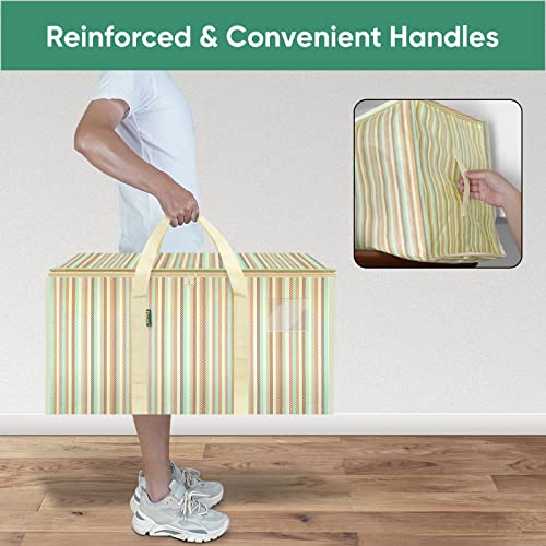 4 Pack Oversized Moving Bags with Reinforced Handles (4-Pack / Color Strip)