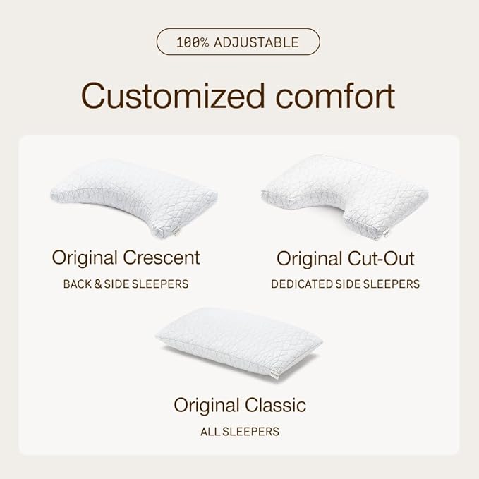 Coop Home Goods Original Crescent Adjustable Pillow, King Bed Pillows - Image 9