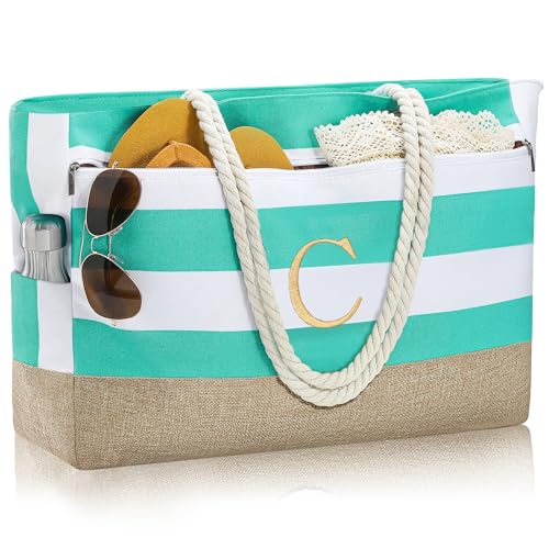 Personalized Beach Bags for Women Gifts for Women Birthday (Light Blue)