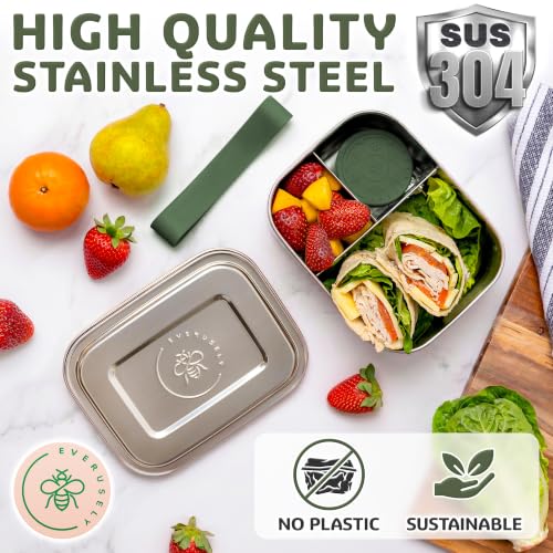 Stainless Steel Bento Box + Condiment Container (Sage / 27oz / 800ml)