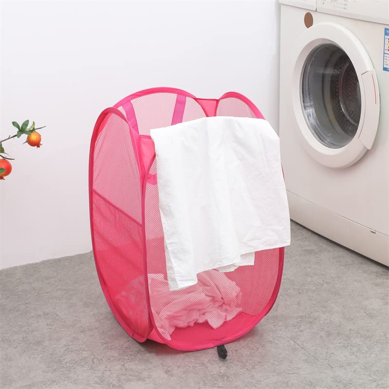 4Pcs Pop Up Laundry Hamper (3 Black with 1 Pink / 14 x 14 x 24 inches)