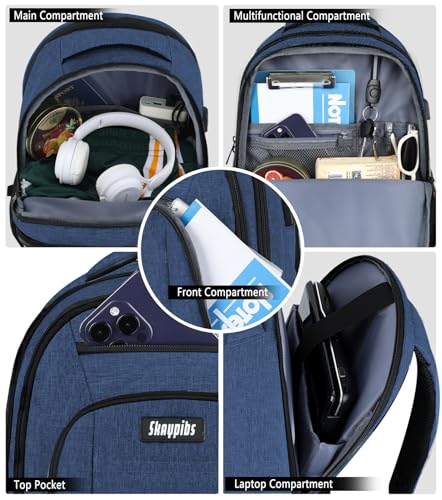Travel Laptop Backpack for Men Women (A5-blue / 15.6)