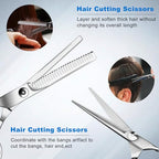 11 PCS Hair Cutting Thinning Scissors Set (Blue / 1 Count (Pack of 1))