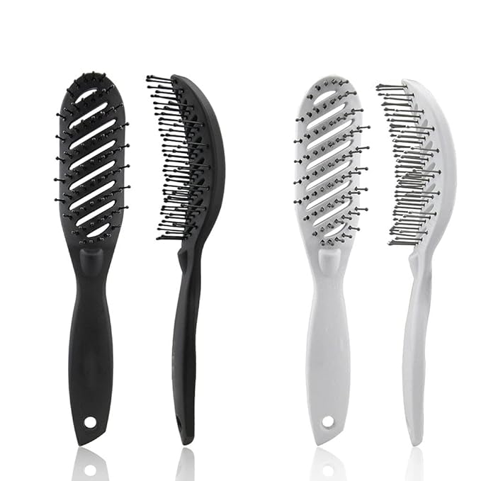 Guojiang Curved Vented Detangling Hair Brush Barber Hairdressing Fast Drying Detangling Curved Vent Brush