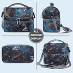 Double Decker Cooler Insulated Lunch Bag Large Tote for Boys (MyDinosa)