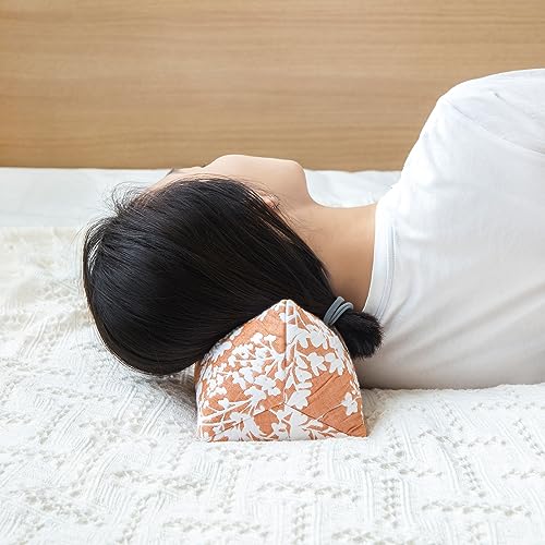 Buckwheat Neck Support Pillow Cervical Neck Cylinder Bolster Pillow (6*15 inch / Orange)