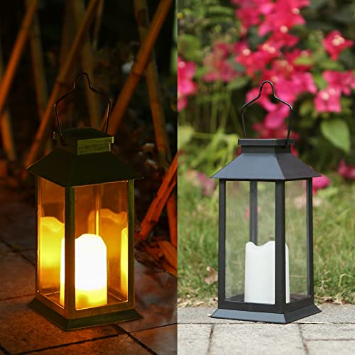 2 Pack Solar Lanterns (Black Modern)