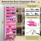 20 Pocket Hanging Shoe Organizer for Door (Pink)