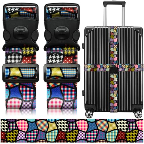 Luggage Straps for Suitcases (Black Pattern)