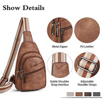 Sling Bag Crossbody Bags for Women Small Cross Body Bag Fanny Packs Chest Sling Purse for Daily Travel Leisure Sport (1-1 Brown)