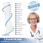 Compression Socks for Women & Men Circulation (Small-Medium / 06 Pink/White/Black)