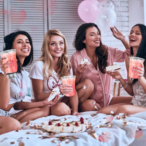 36 Pcs Galentine's Day Plastic Cups 12 oz for Party (Valentine's Day)