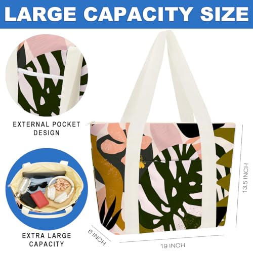 Beach Bags Wet Bag for Swimsuit (Palm Leaf Pollen)