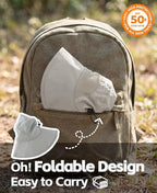 UPF50+ Mens Sun Hat Wide Brim Fishing Hat Airy Mesh UV Protection Cap Portable Bucket Hat for Men Women Light Grey (One Size / Light Grey)