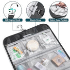 Hanging Toiletry Bag for Women Men Foldable Travel Organizer (Black)