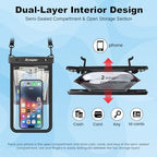 Large Waterproof Phone Pouch Up to 10" (Extra Large [10-inch] / [Black + Black] Large Waterproof Phone Pouch)
