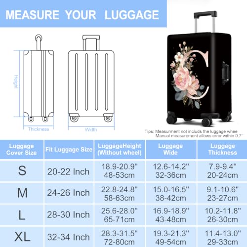 Luggage Cover Washable Suitcase Protector Anti (Letter C / S(fits 20-22inch suitcase))