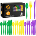 90 Pieces Mardi Gras Plastic Cutlery Set (Purple, Yellow, Green)