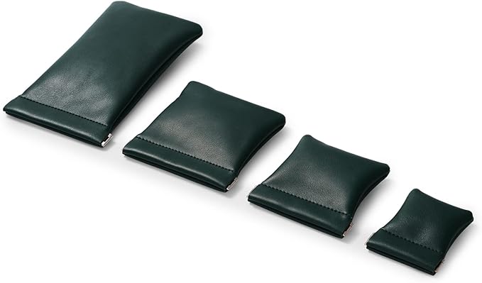 2 Pack PU Leather Slim Engagement Wedding Ring Pouch Leather Jewelry Pouch - Image 5