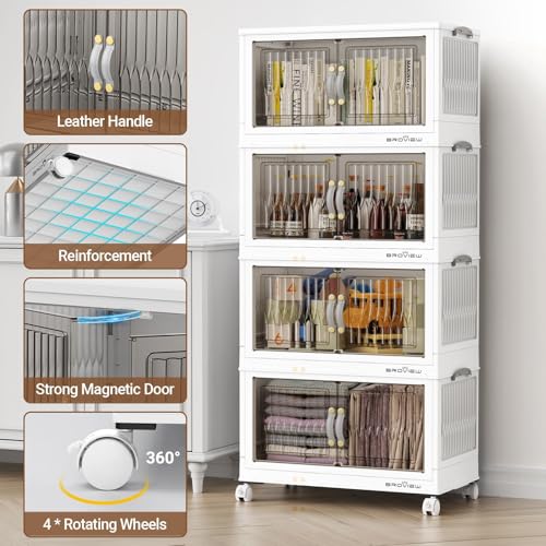 300Qt Stackable Storage Bins with Lid (White / 60QT-5Pack)