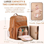 Diaper Bag Backpack for Mum Dad (Tan)