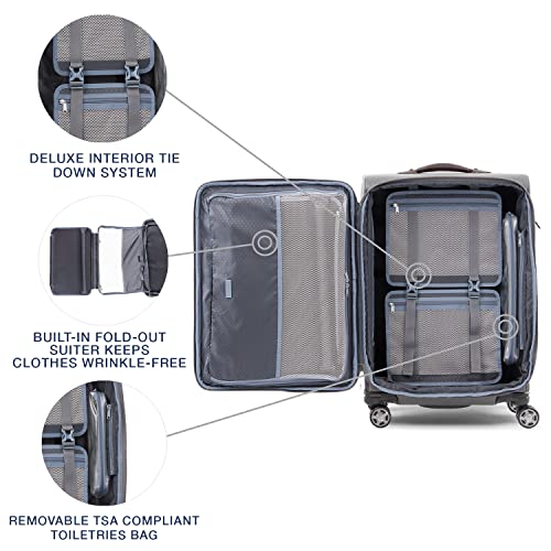 Platinum Elite Checked Luggage Spinner (Checked-Medium 25-Inch / Vintage Grey)