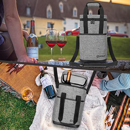 Insulated Wine Cooler Bag (4 Bottle / Heather Gray)