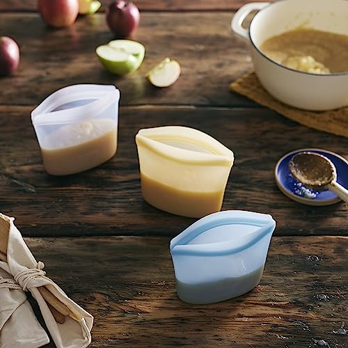 Premium Reusable Silicone Food Storage Bowl (Blue / 1-Cup)