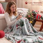 Christmas Fleece Throw Blanket (Winter Deer / Throw(50" X 60"))