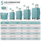 Luggage Sets 6 Piece (Misty Blue / 6 Piece Set (18/20/24/28/DB/TB))
