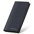 Leather Checkbook Cover Wallet for Men with RFID Blocking (Black+Black)