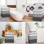 2 Pack Large Laundry Basket (125L / Grey)