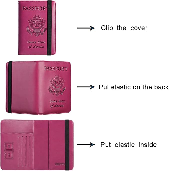Passport Holder Cover Wallet Travel Essentials RFID Blocking Leather Card Case - Image 4