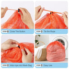 3Pcs Mesh Laundry Bags Washing Machine Mesh Wash Bags Jumbo for Delicates Clothes (Orange / Jumbo 3 pcs)