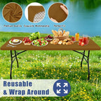 2 Pack Rectangle Spandex Fitted Table Cloth (Dark Brown / 48" x 24" (Rectangular))