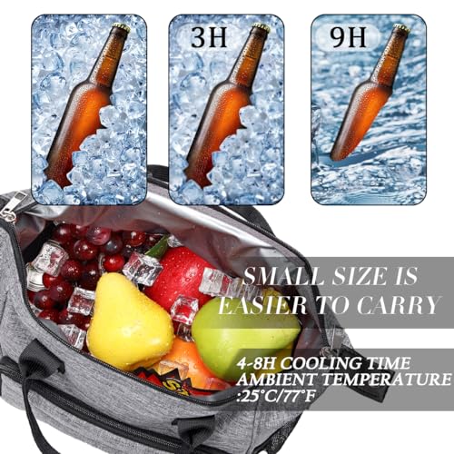 Insulated Lunch Bag Soft Cooler Bag for Beach Travel Picnic (Large / A6: Dark Grey)