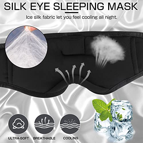 Sleep Headphones Sleep Mask with Bluetooth Headphones (Black Silk)