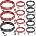 12pack Security Cable Lock (Black,Red / 7 ft)