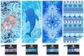 Microfiber Beach Towel (4 Pack Turtle Whale Fan / 32x71 inch)