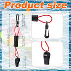 2 Pcs Marine Whistle Lanyard Float (Black and Red)