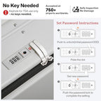 26 Inch Large Checked Luggage PC Hard Shell Suitcase Top Opening Aluminum Frame Travel Suitcases with Wheels (Smoke White / 26-inch)