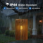 2 Pack 13" Solar Lantern Outdoor Waterproof IP44 Outside Lights LED Hanging Rattan Lamp for Patio Garden Decor Porch Yard Table Top Decorative (round)